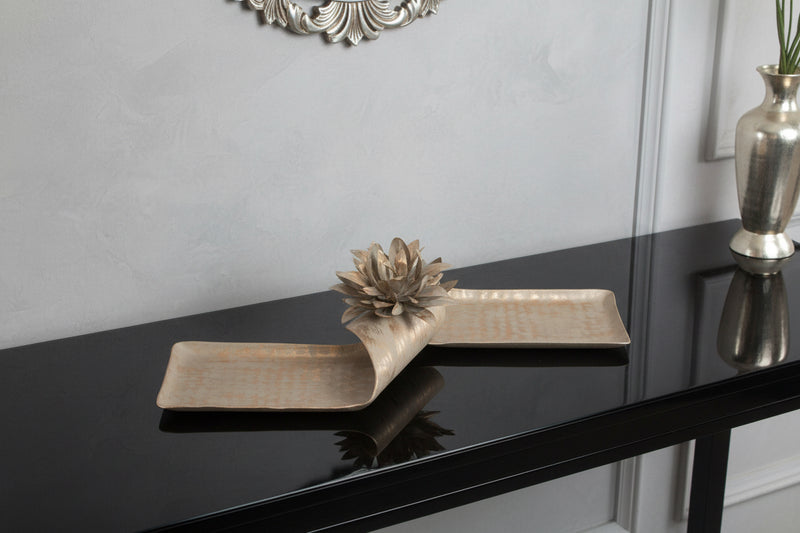 Lotus Hammered Metal Tray